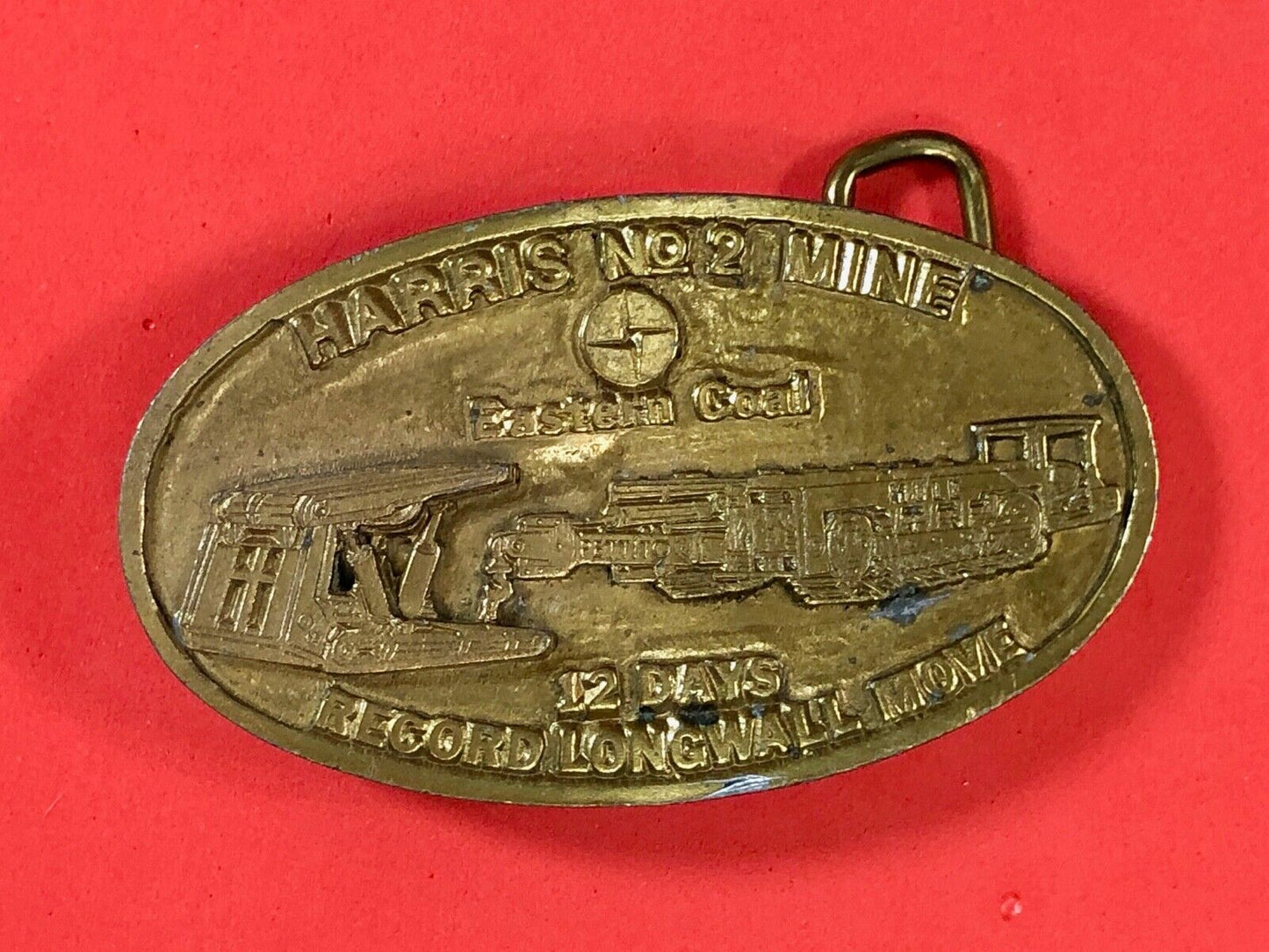 1986 Company move presentation Harris Eastern coal mine Award Belt Buckle
