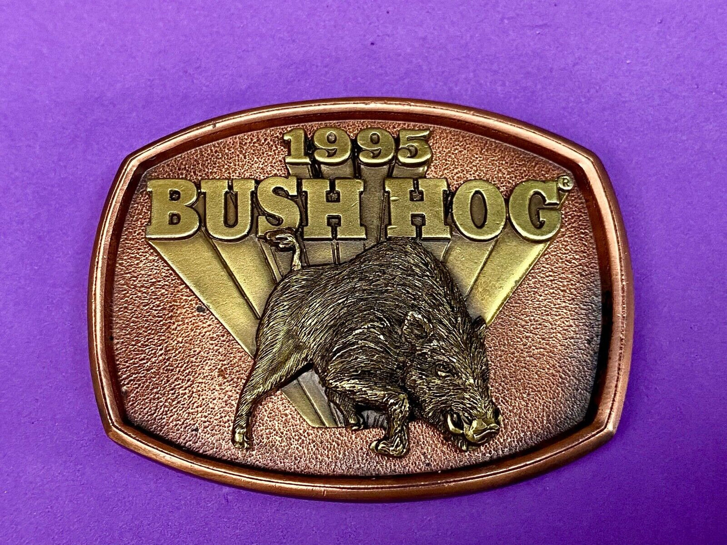 The Bush Hog Rotary Cutter Lawn Construction Tractor Company Belt Buckle 1995