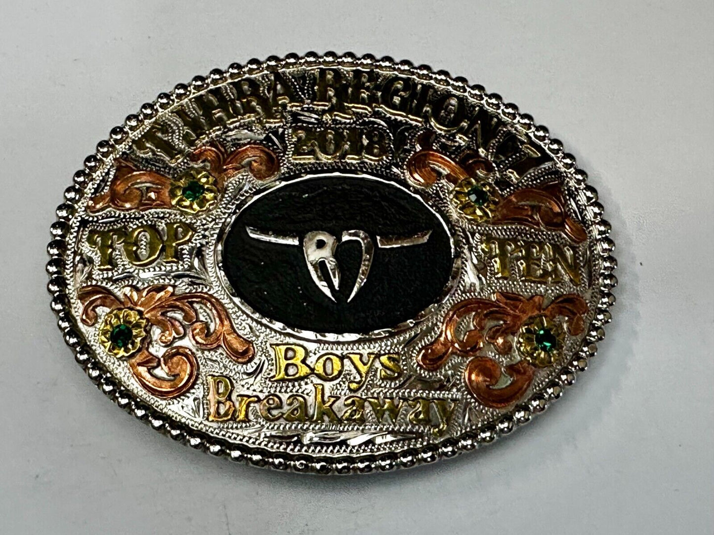 TJHRA Region 7 Top Ten Boys Breakaway Rodeo Tres Rios Trophy Belt Buckle