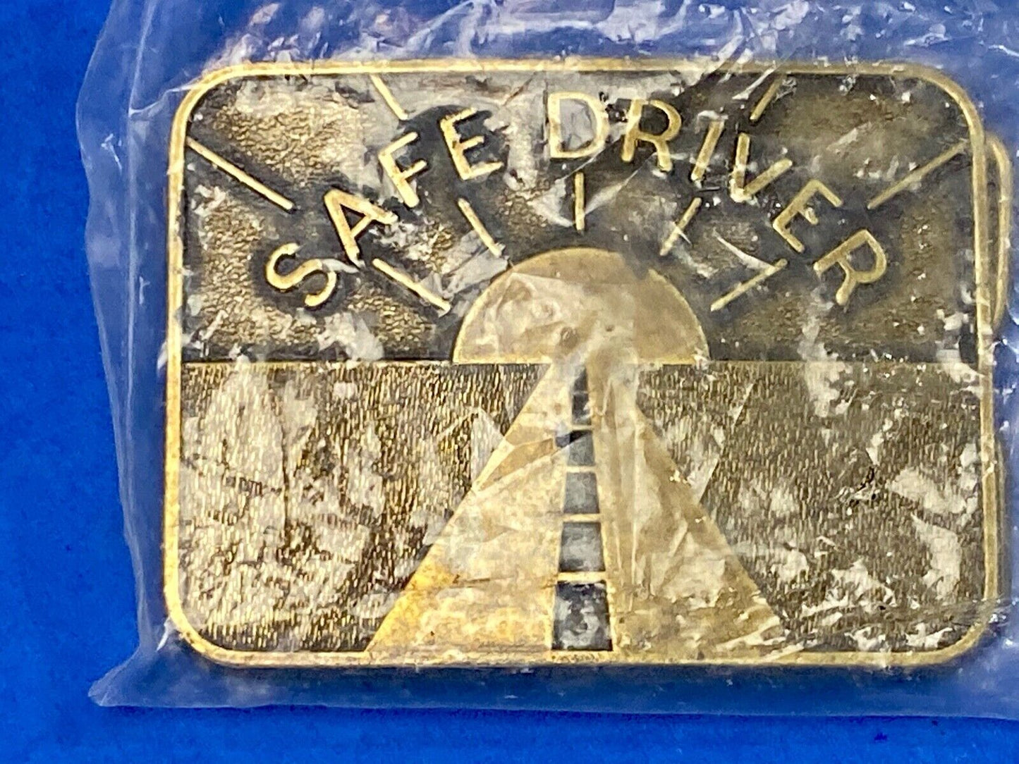 Vintage 1985 Safe Driver semi truck award belt buckle by JJ Keller & Associates