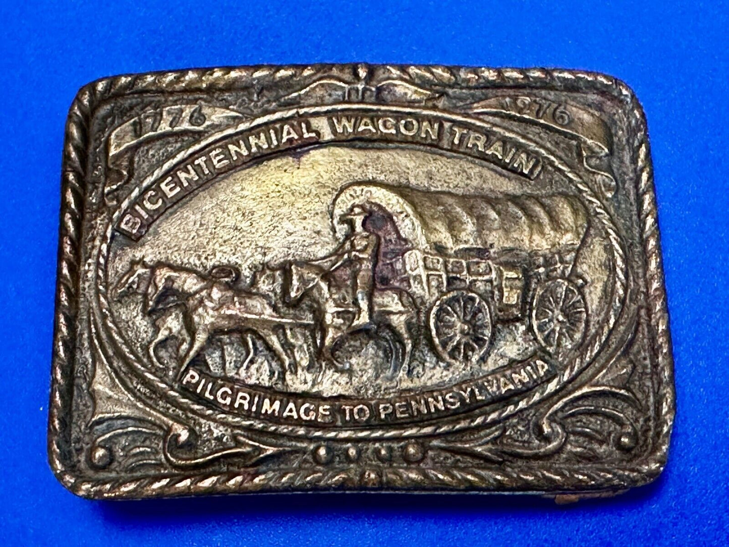 Bicentennial Wagon Train Pilgrimage Pennsylvania American Revolution Belt Buckle