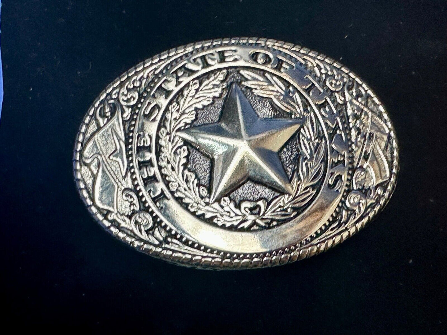 The Great State of Texas - Tx Star, Flag western light gold color belt buckle