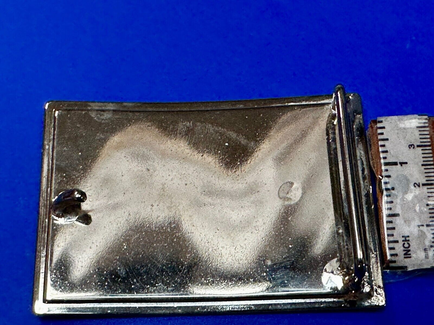 Texas State Flag Colors Stars and Stripes on silver tone Belt Buckle