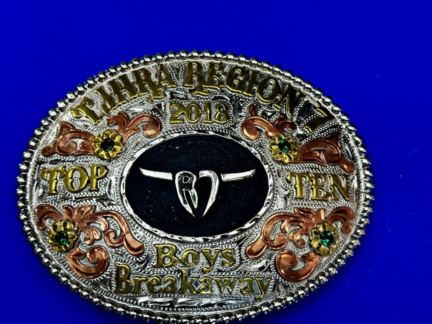 TJHRA Region 7 Top Ten Boys Breakaway Rodeo Tres Rios Trophy Belt Buckle