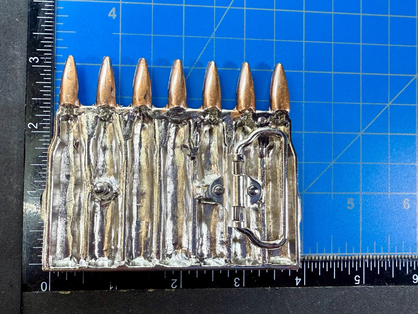 Ammo Bullets Clip MOS Figural Seven Shots Gun Collectors Heavy Large Belt Buckle