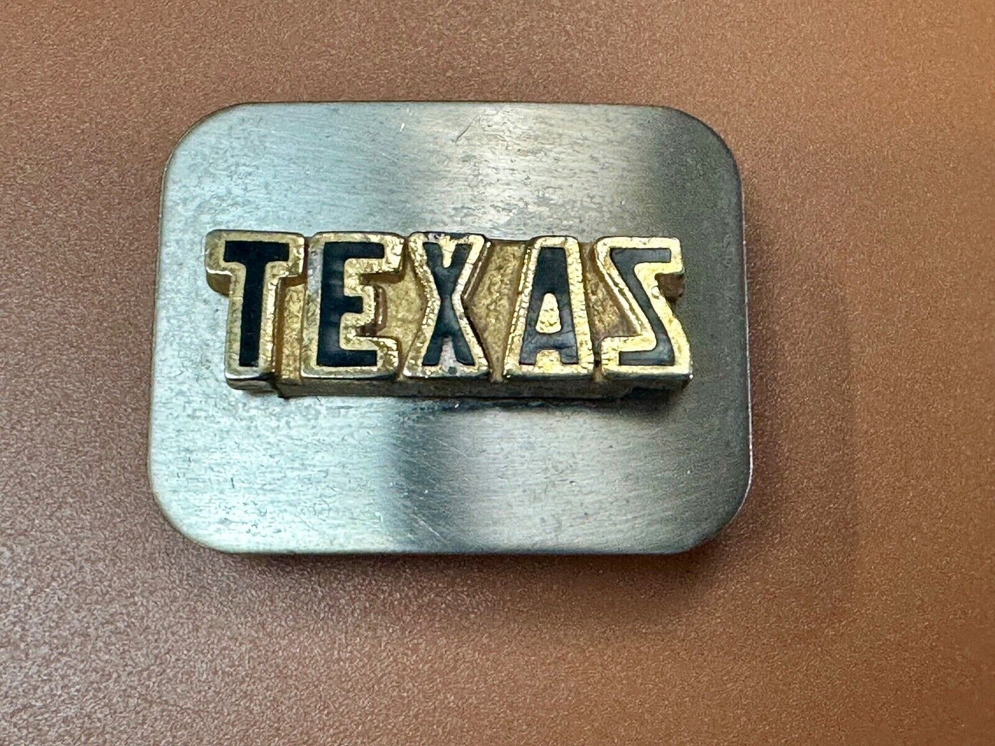 TEXAS - Raised Block letters state pride vintage belt buckle