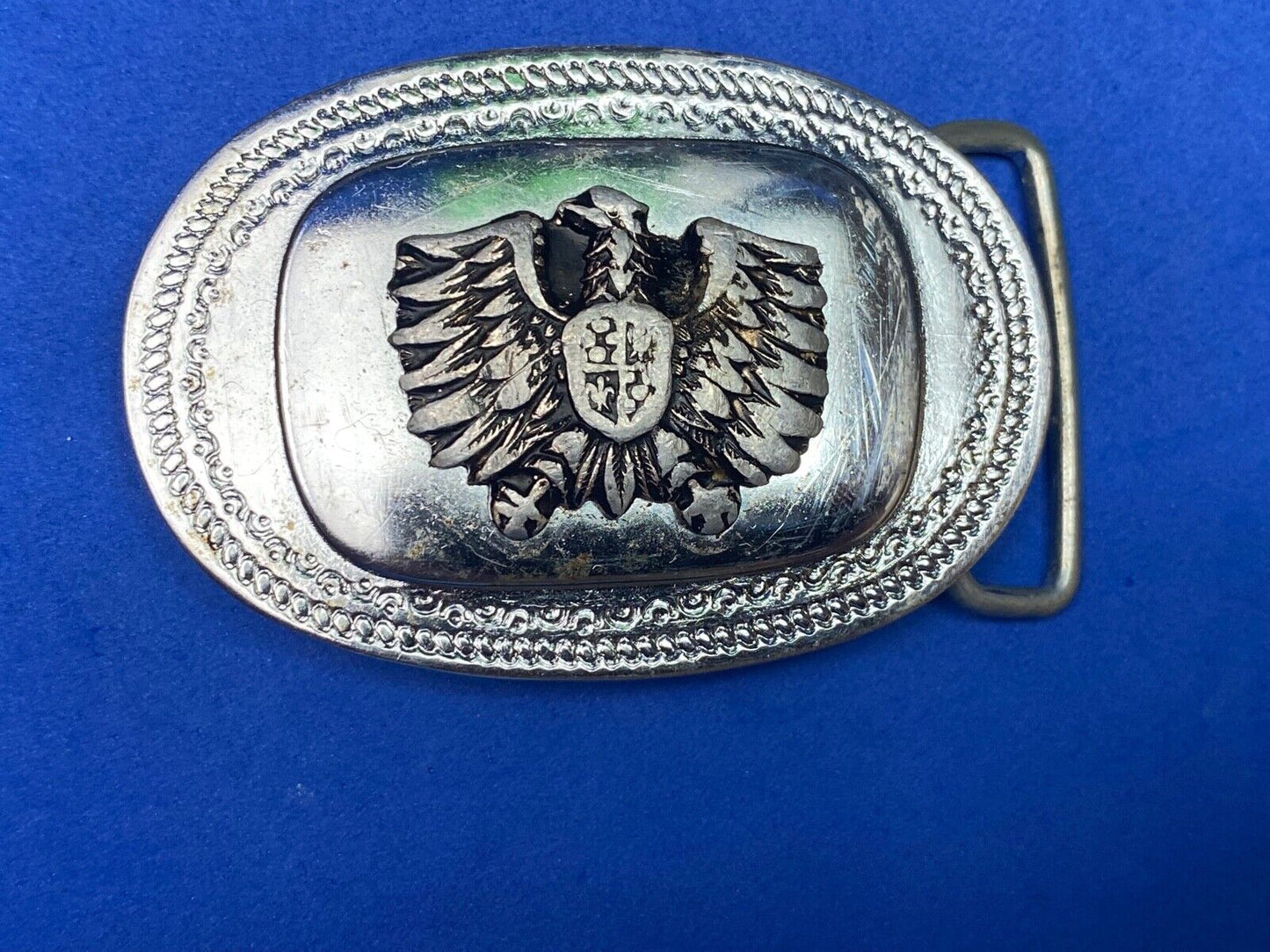 Vintage Eagle And Shield Two Tone Belt Buckle Gold Wing?