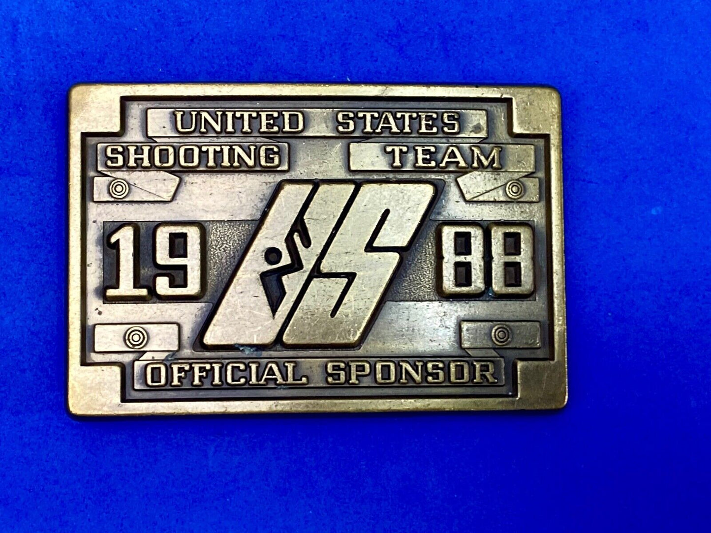 1988 Us Shooting Team Belt Buckle Official Sponsor