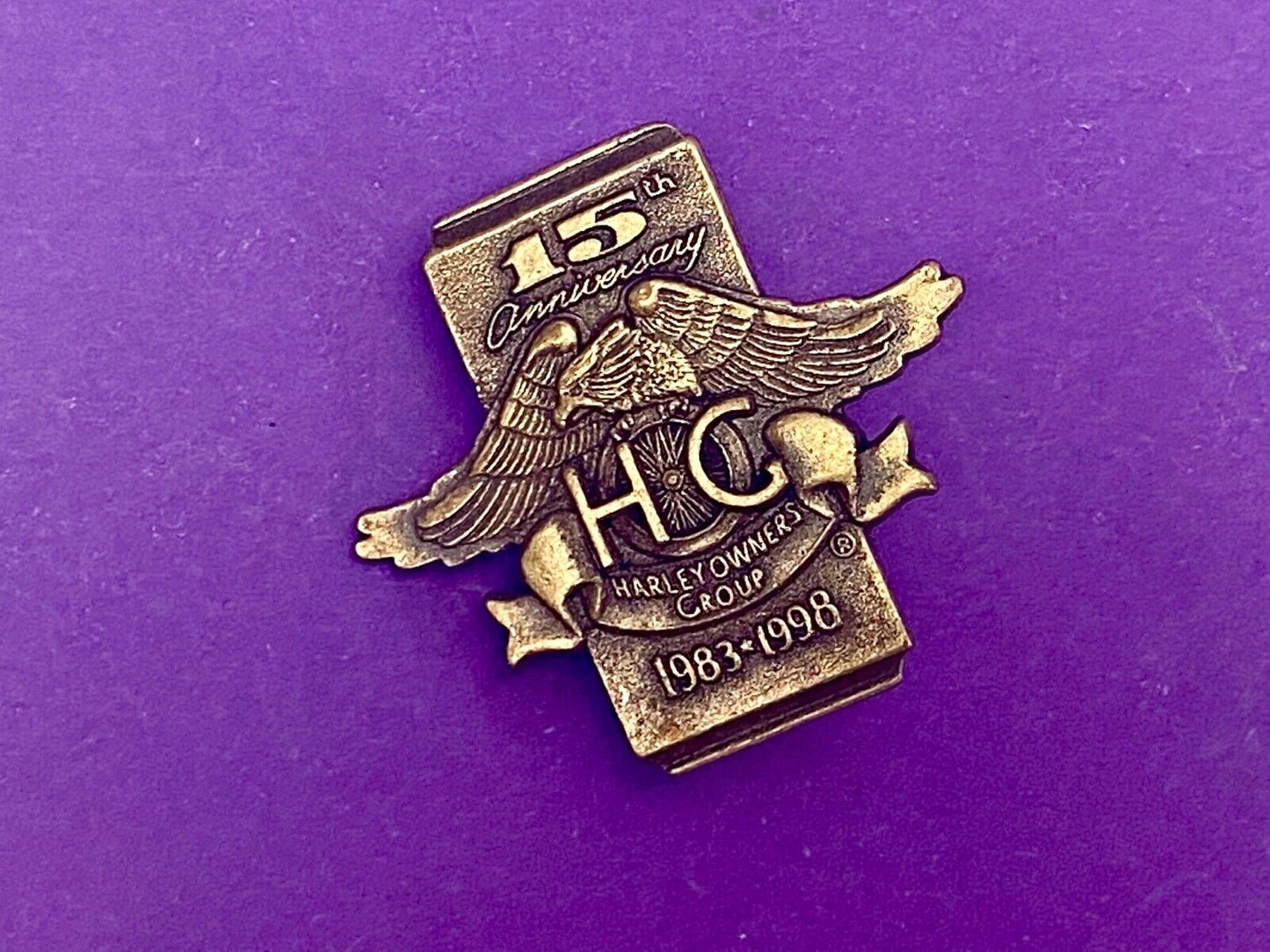 1998 15Th Anniversary Harley Davidson Hog Harley Owners Group Motorcycles Pin