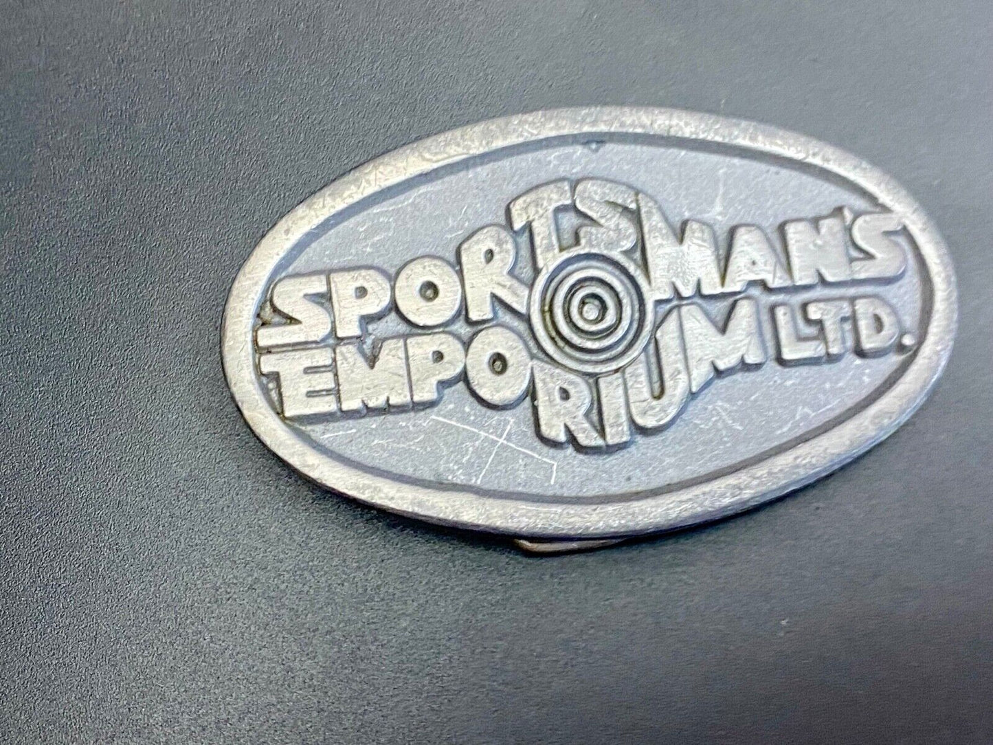 Vintage 70'S Sportsman's Emporium Ltd Advertisement Company Promo Belt Buckle
