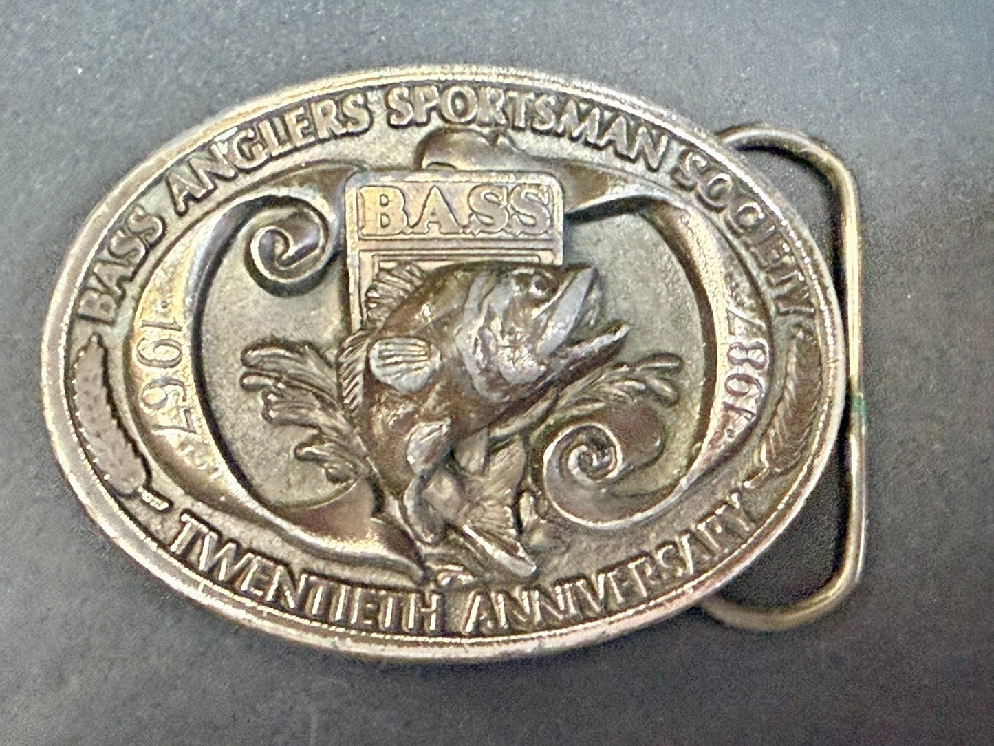 Bass Anglers Sportsman Society 20th Anniversary Limited Edition 1987 Belt Buckle