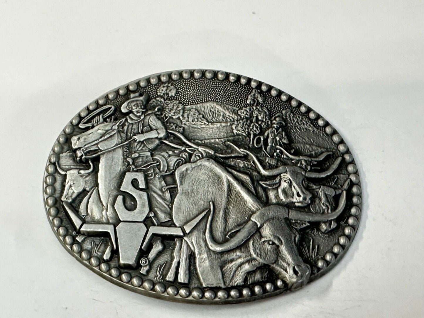 Award Design Medals Zee Series Longhorn Cattle Drive Cowboy Western Belt Buckle!