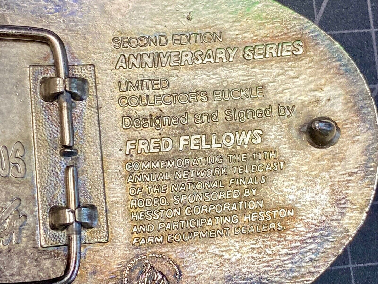 1984 Adult Size Nfr National Finals Rodeo Belt Buckle By Fred Fellows
