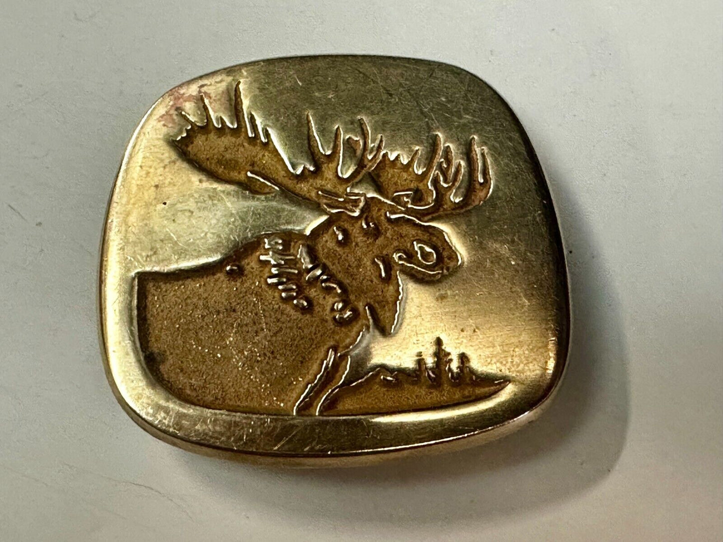 The Moose RARE Commemorative Cutout Solid Brass Vintage Belt Buckle
