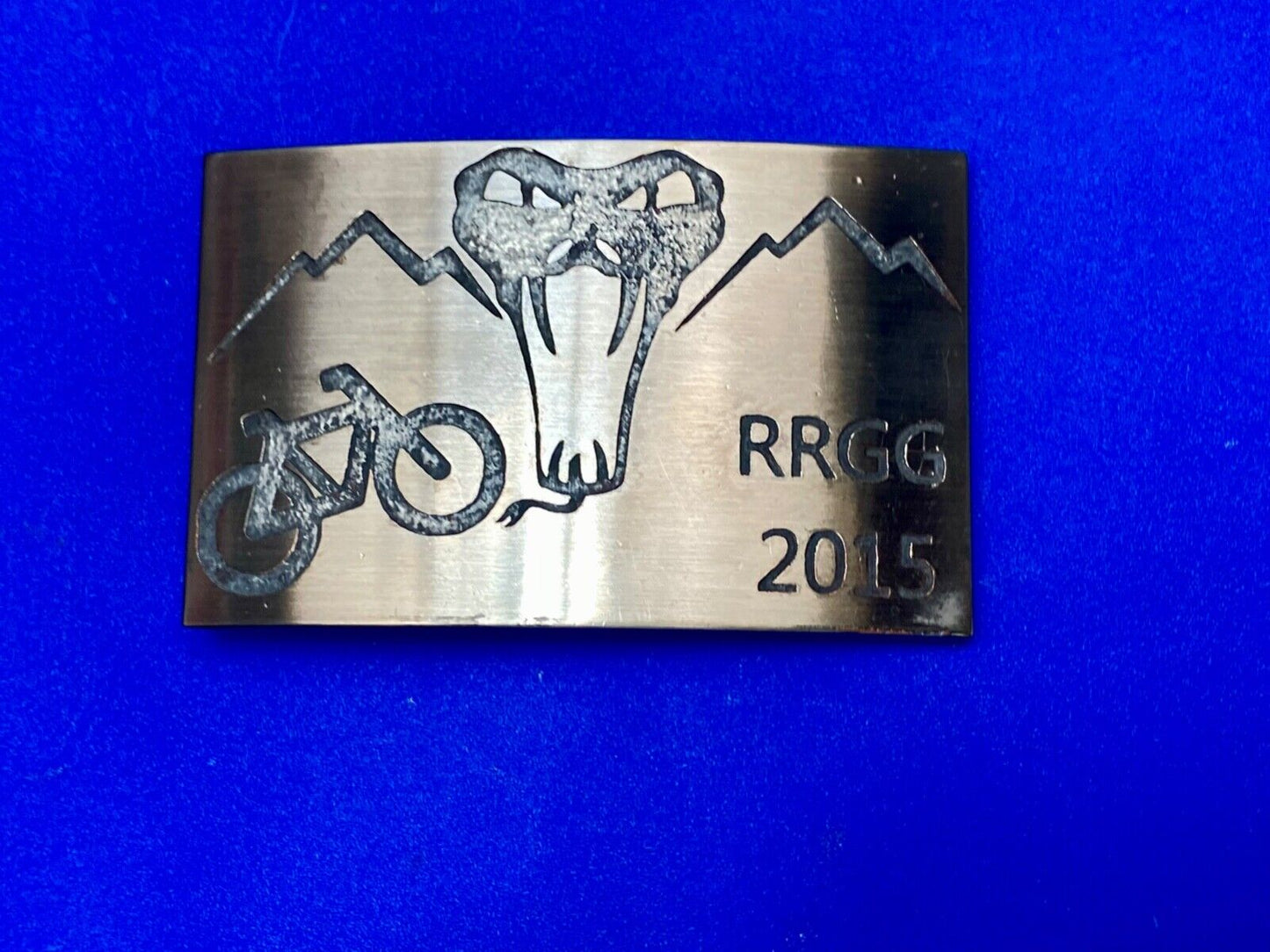 Used 2015 RRGG Mountain Bike Belt Buckle Viper Logo Event Trail Ride Race BMX