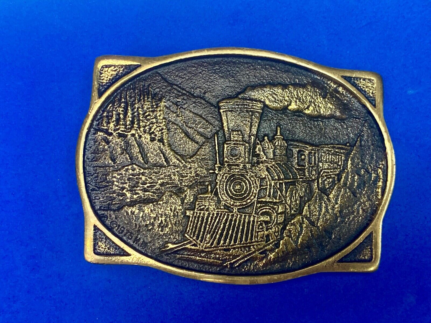Vintage 1976 American Rr Railroad Solid Brass Train Belt Buckle Heritage Mint