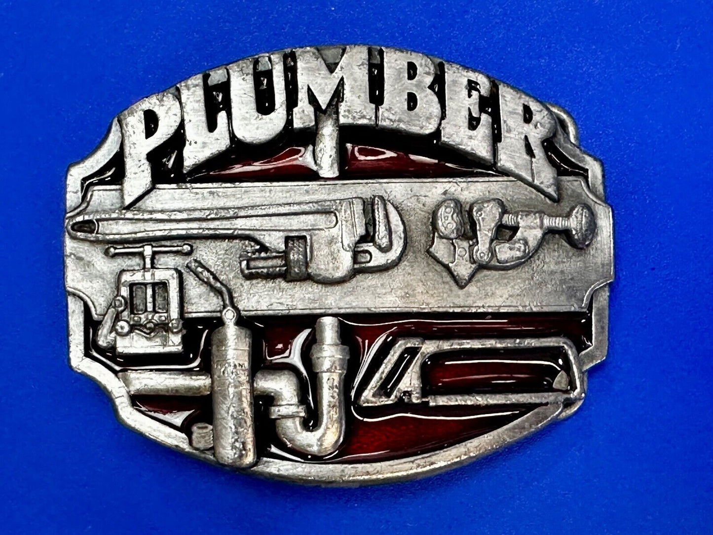 1987 Plumber by Siskiyou Buckle Co. K-50 Job Profession Vintage Belt Buckle