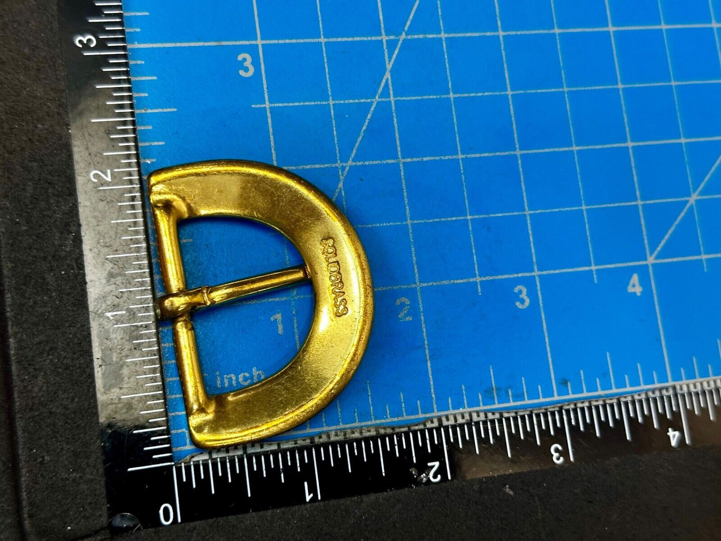 Thick Solid Brass Half Oval Shaped Vintage Replacement Belt Buckle