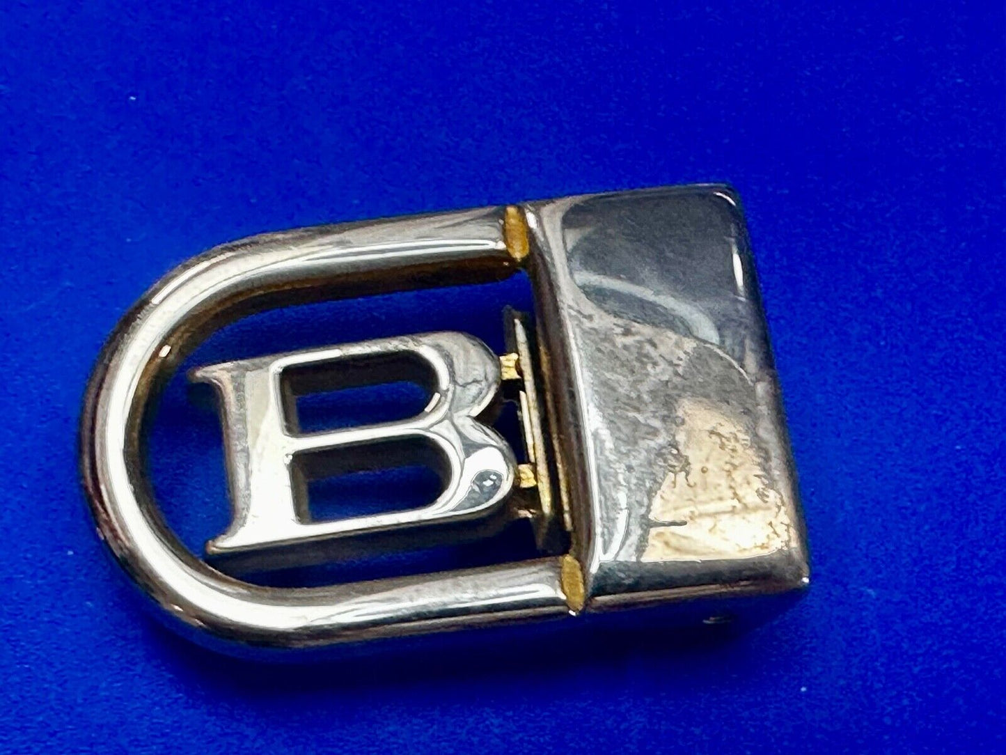 B - Letter Initial Monogram Vintage Gold tone swing arm small belt buckle