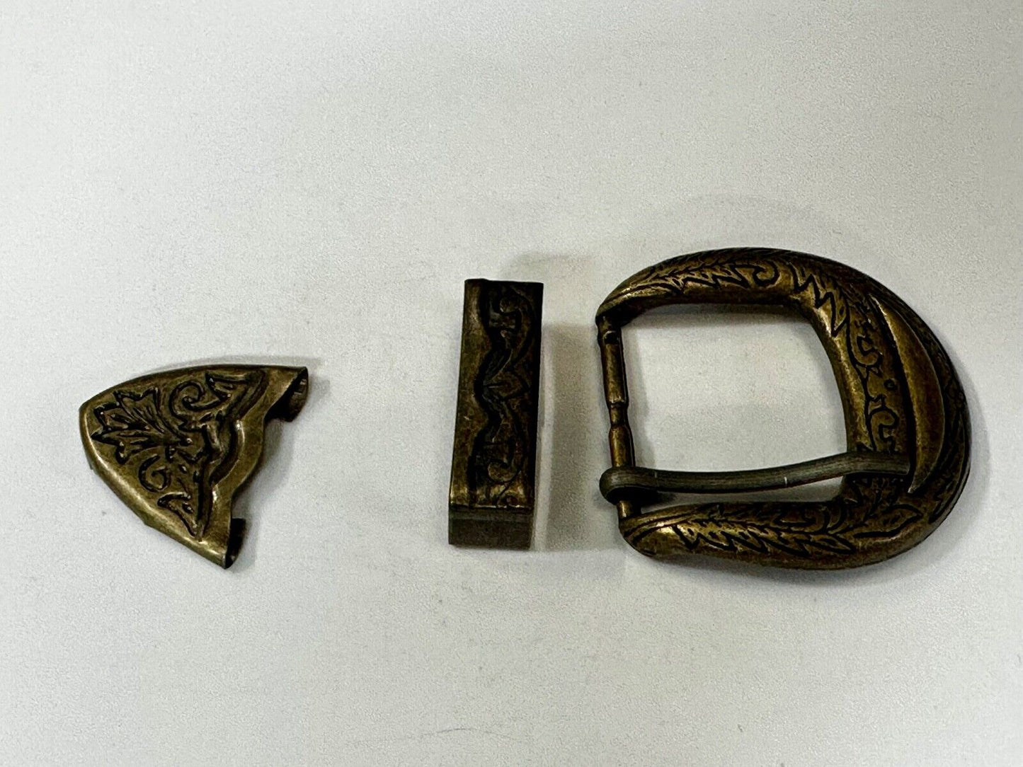 Three Piece Ranger Style Replacement Belt Buckle Keeper and Tip