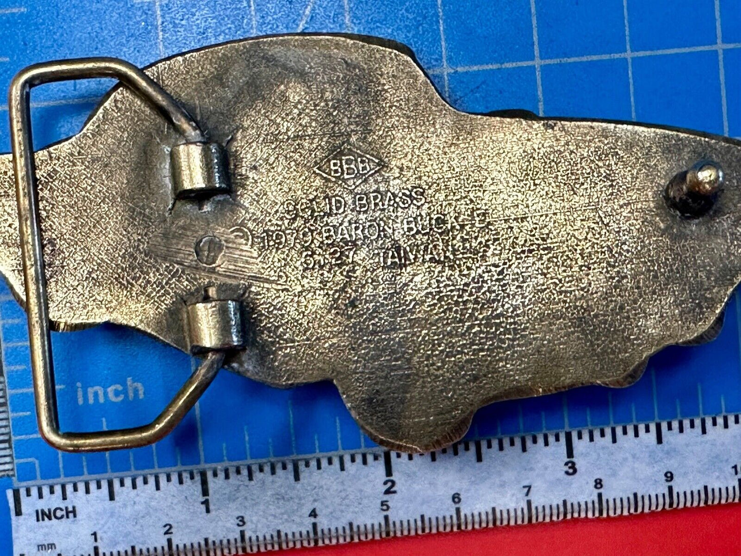 1st Generation Corvette Solid Brass Car Collectors Baron Belt Buckle 1979