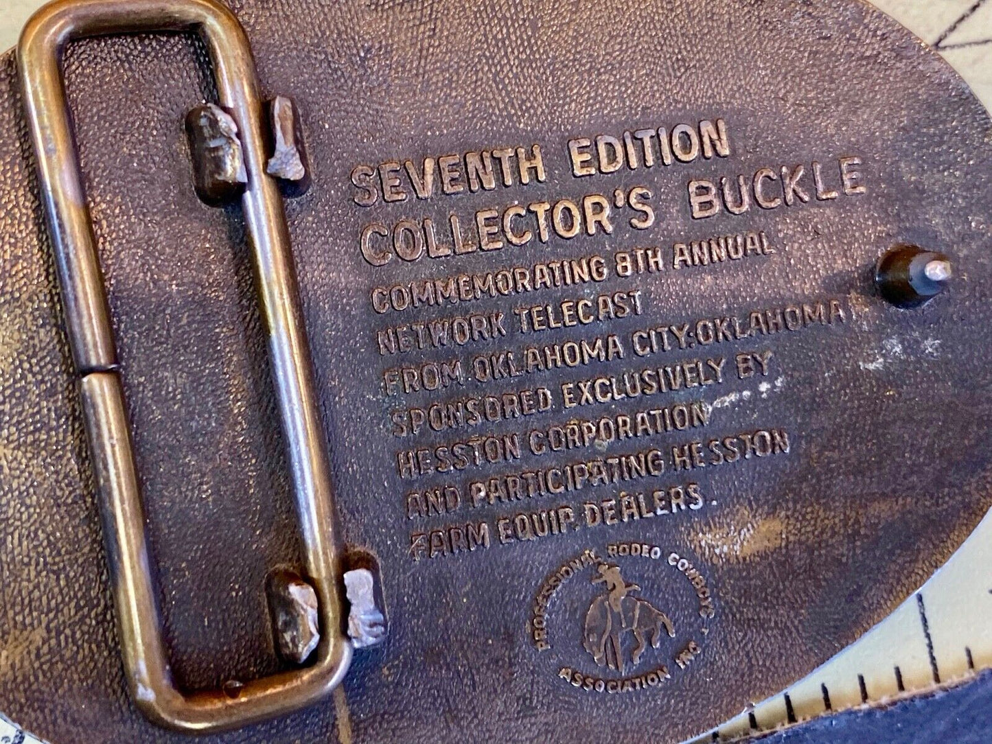 1991 Seventh Edition Adult Hesston Nfr Belt Buckle National Finals Rodeo