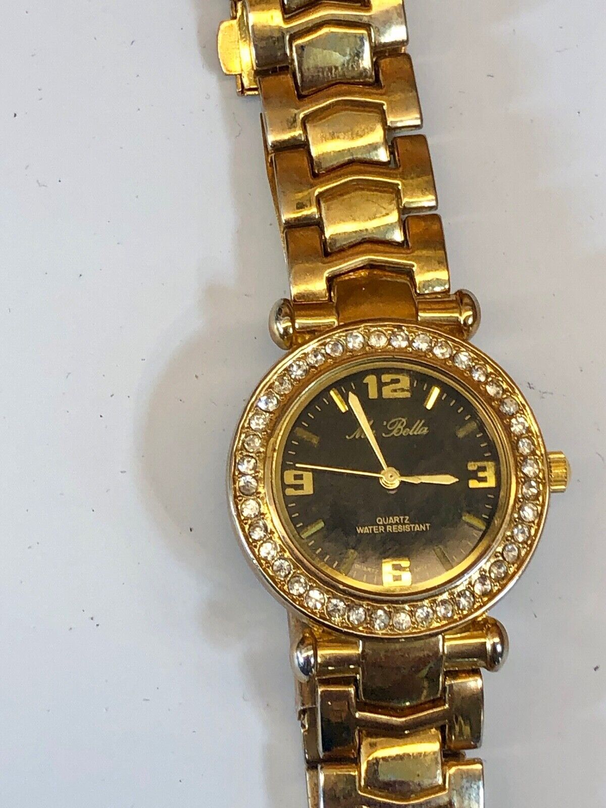 Beautiful Ma bella quartz gold tone women's Ladies watch - rhinestone accents