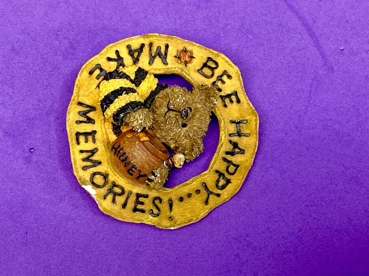 BEE happy, make memories, Adorable Boyds Bears & Friends Brooch Pin