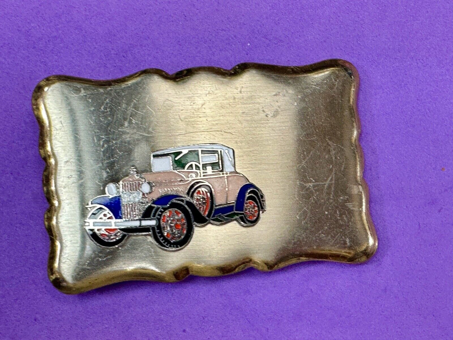 vintage car collectors auto vintage belt buckle with space to customize!
