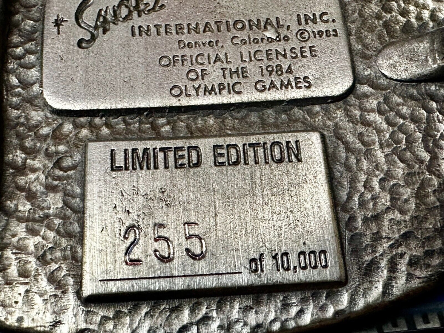 Baseball - 1984 Los Angeles Olympics Commemorative Pewter Sanchez Belt Buckle