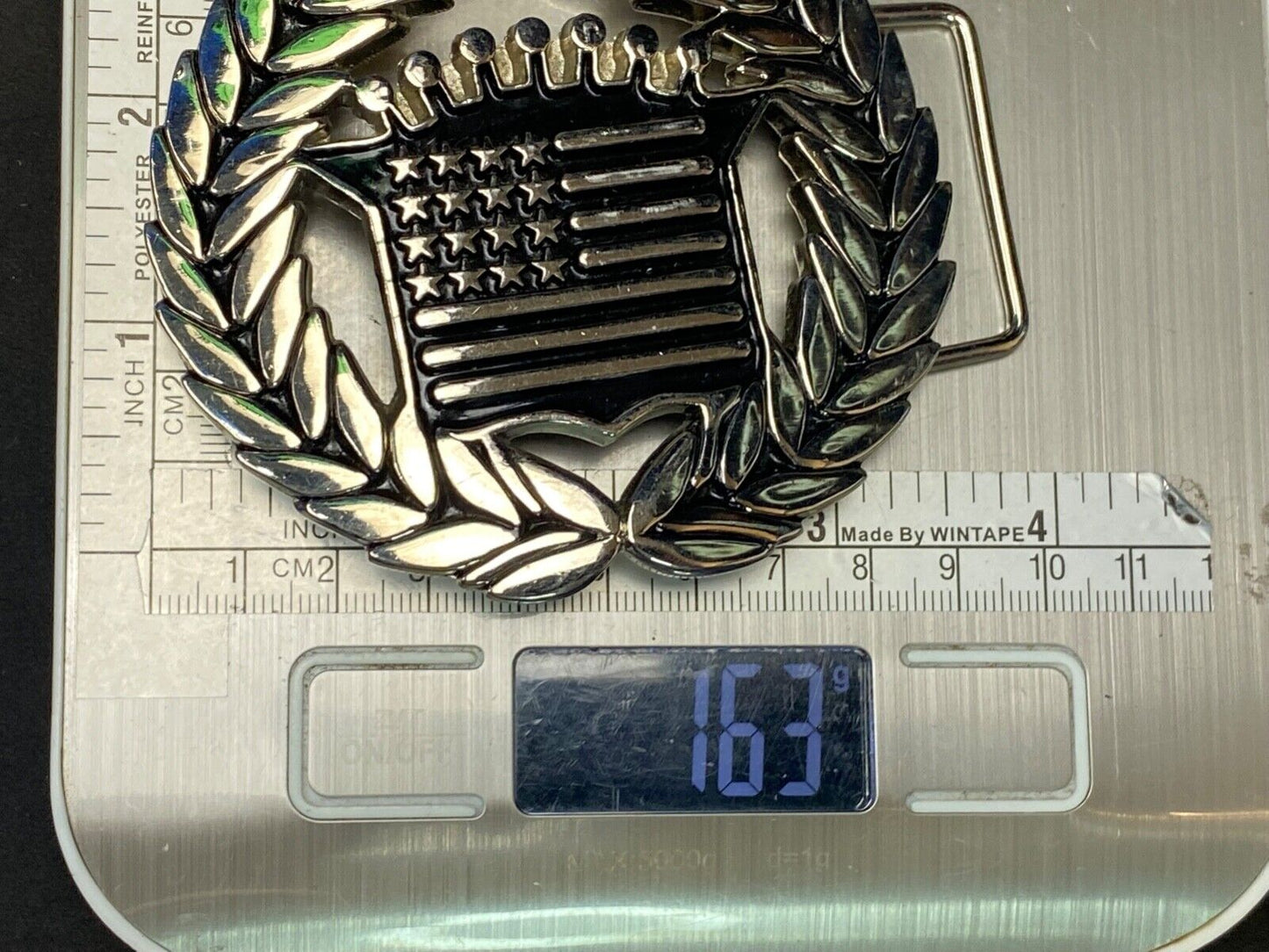 Vintage Cadillac Emblem Flag Chrome Large Belt Buckle Famous Stars And Straps
