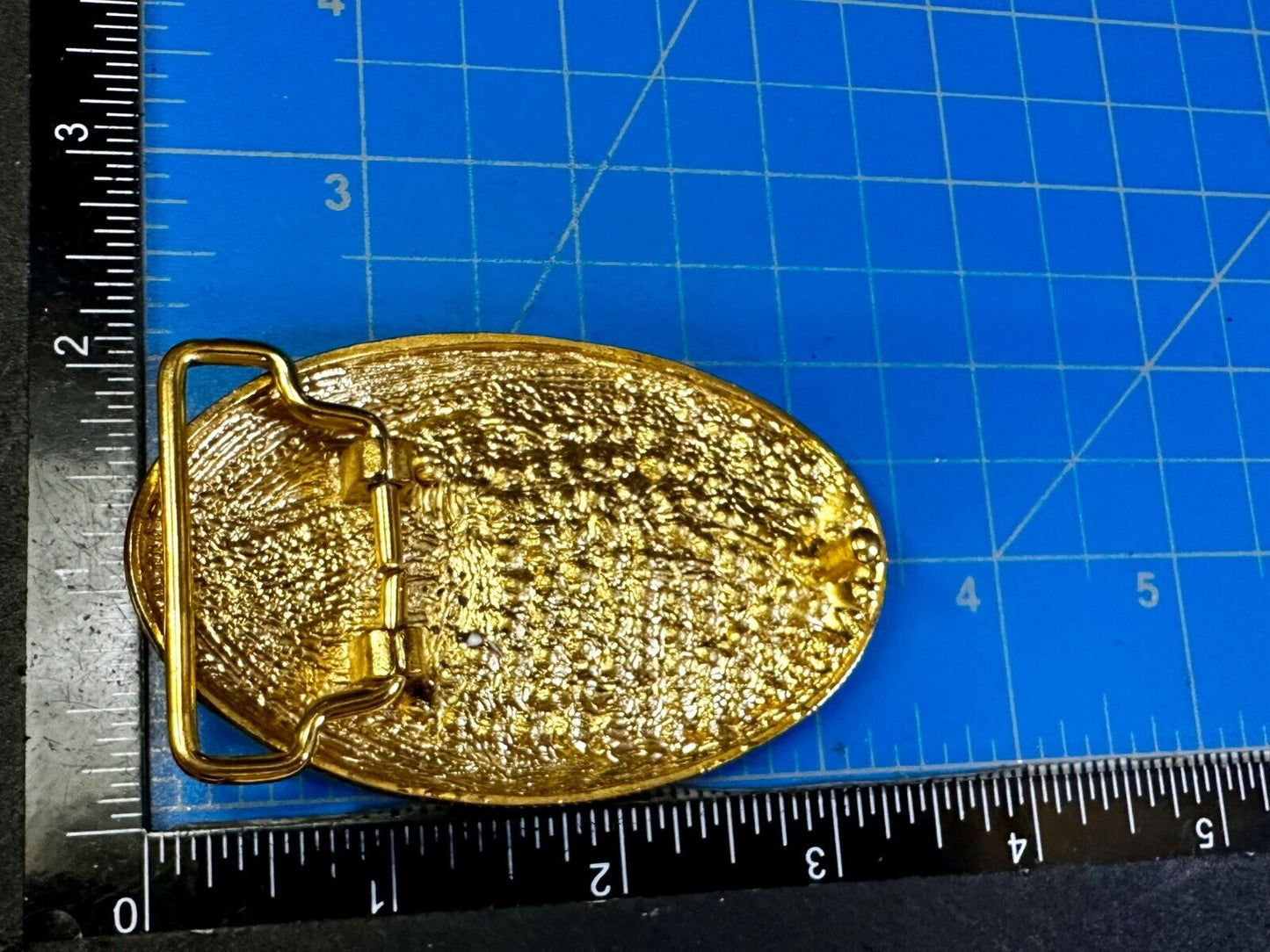 Beautiful Stylish Clear Rhinestone Covered Gold Tone Designer Oval Belt Buckle