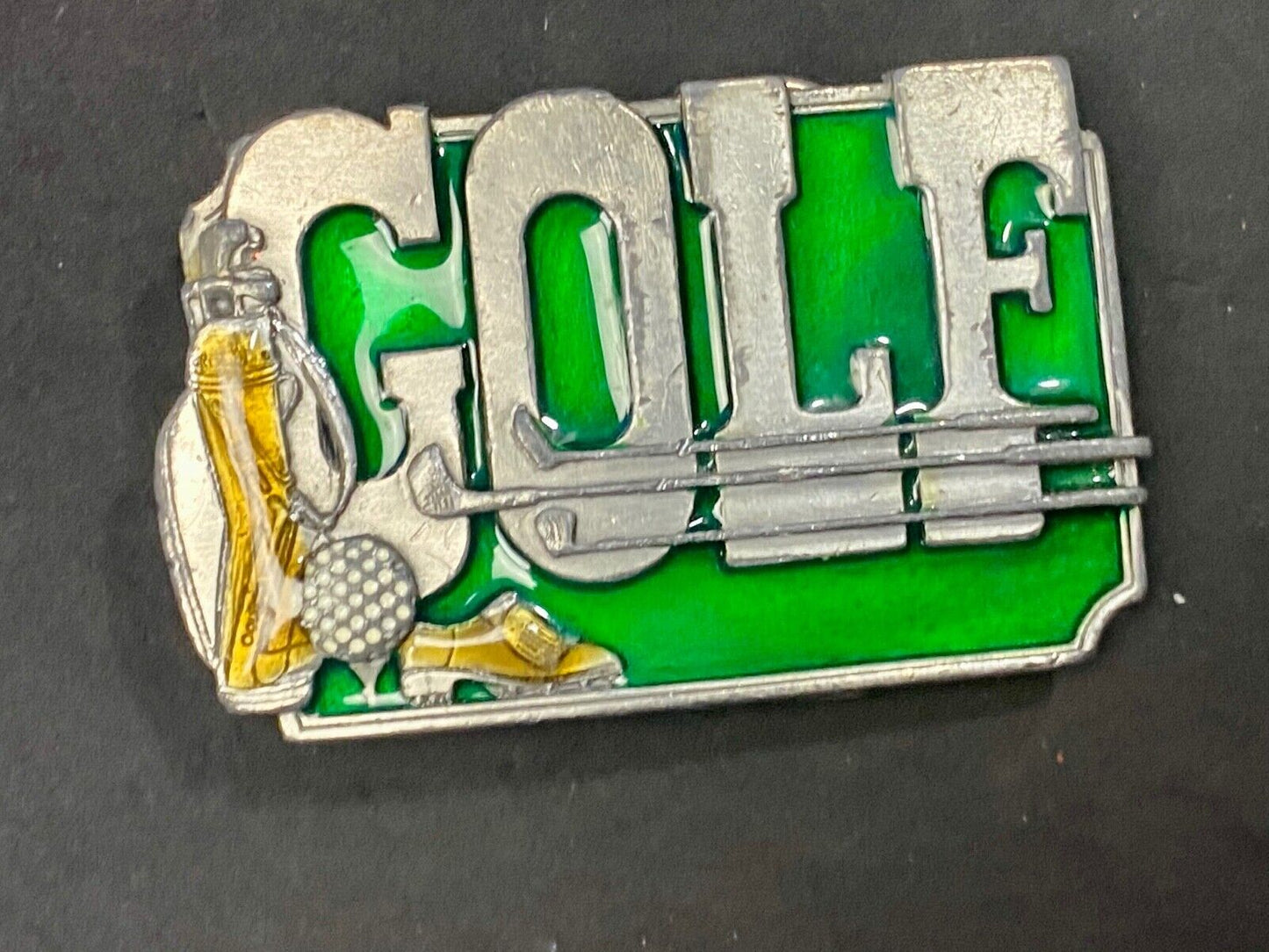 Vintage 1985 GOLF K-30 Lovers 3 D Metal Belt Buckle by Siskiyou perfect gift!