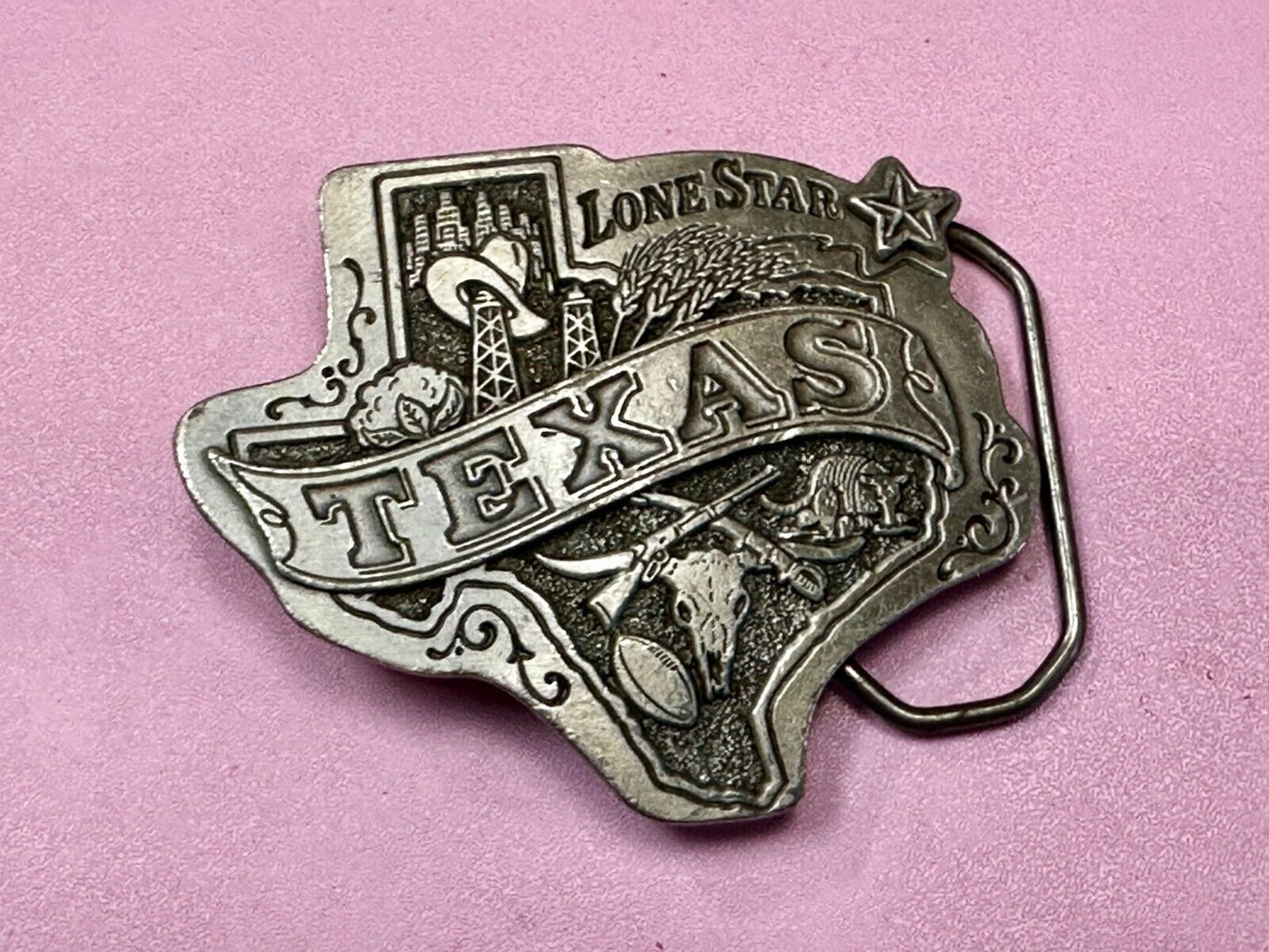 Texas Lone Star State Oil Guns Longhorn by The Great American Belt Buckle Co