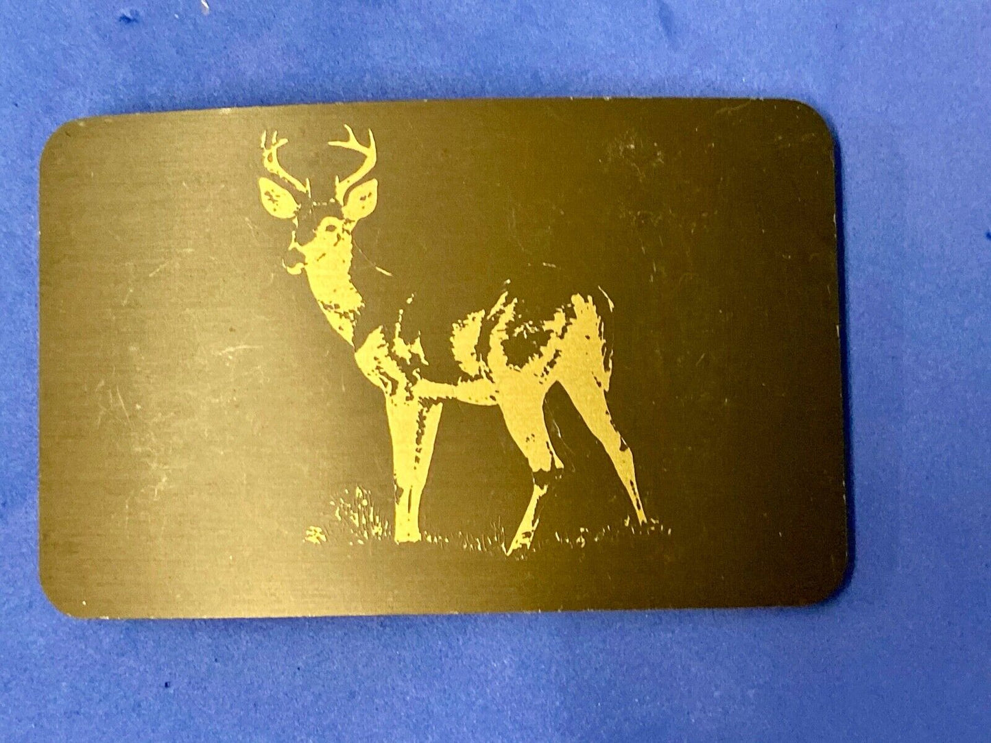 Vintage Artisan Artist drawing of deer buckle belt buckle
