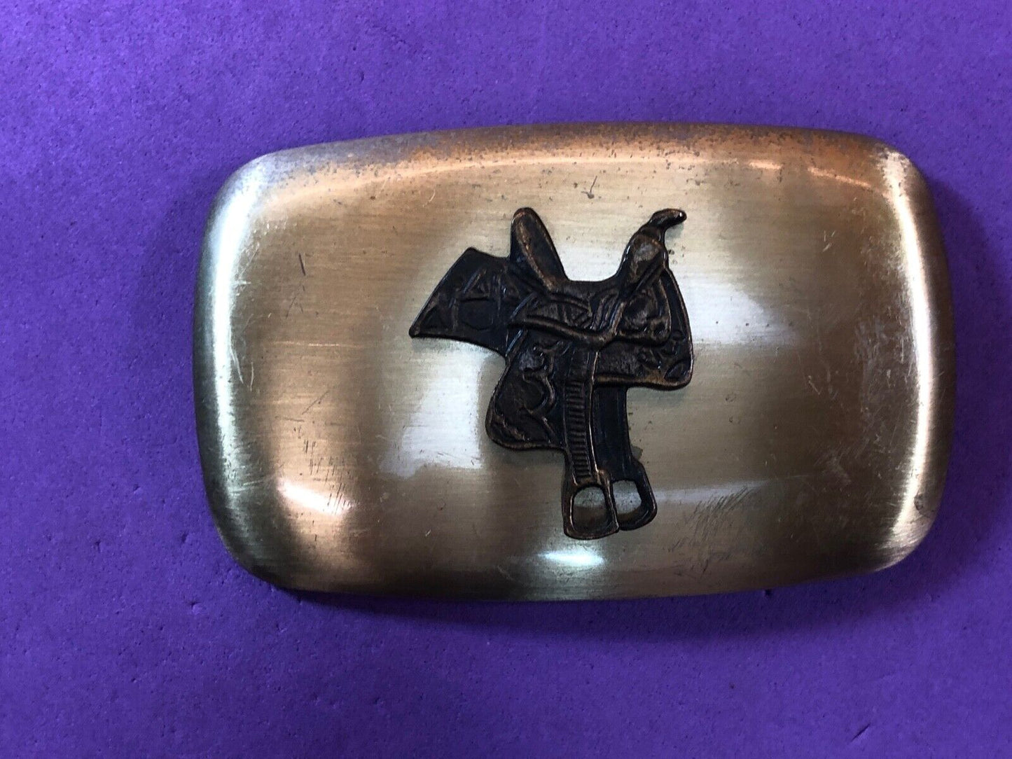 Vintage Chambers Belt Buckle Company Horse Saddle