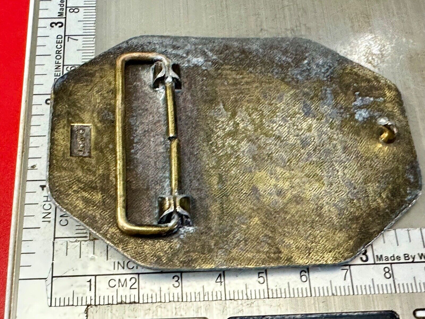 Train Engine Steam Locomotive RR collectors Vintage 70s belt buckle by Avon