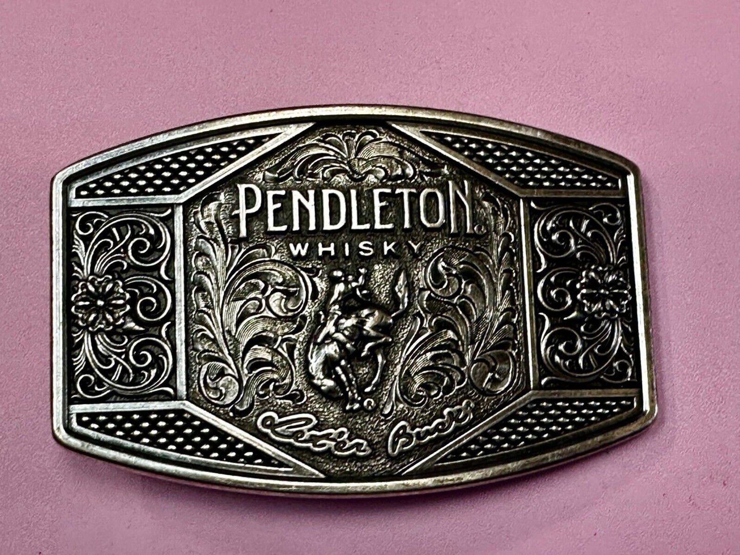 2022 Pendleton Whiskey Let'er Buck Rodeo Cowboy Montana Silversmiths Belt Buckle