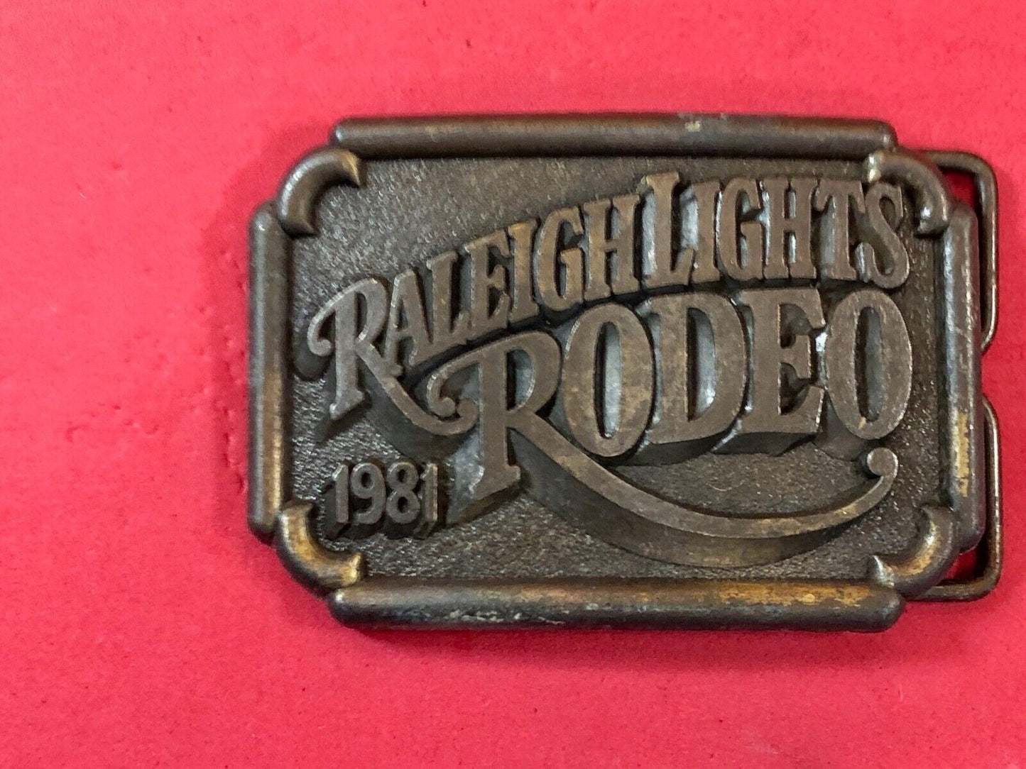 BELT BUCKLE, " RALEIGH LIGHTS RODEO Cigarette company sponsored event