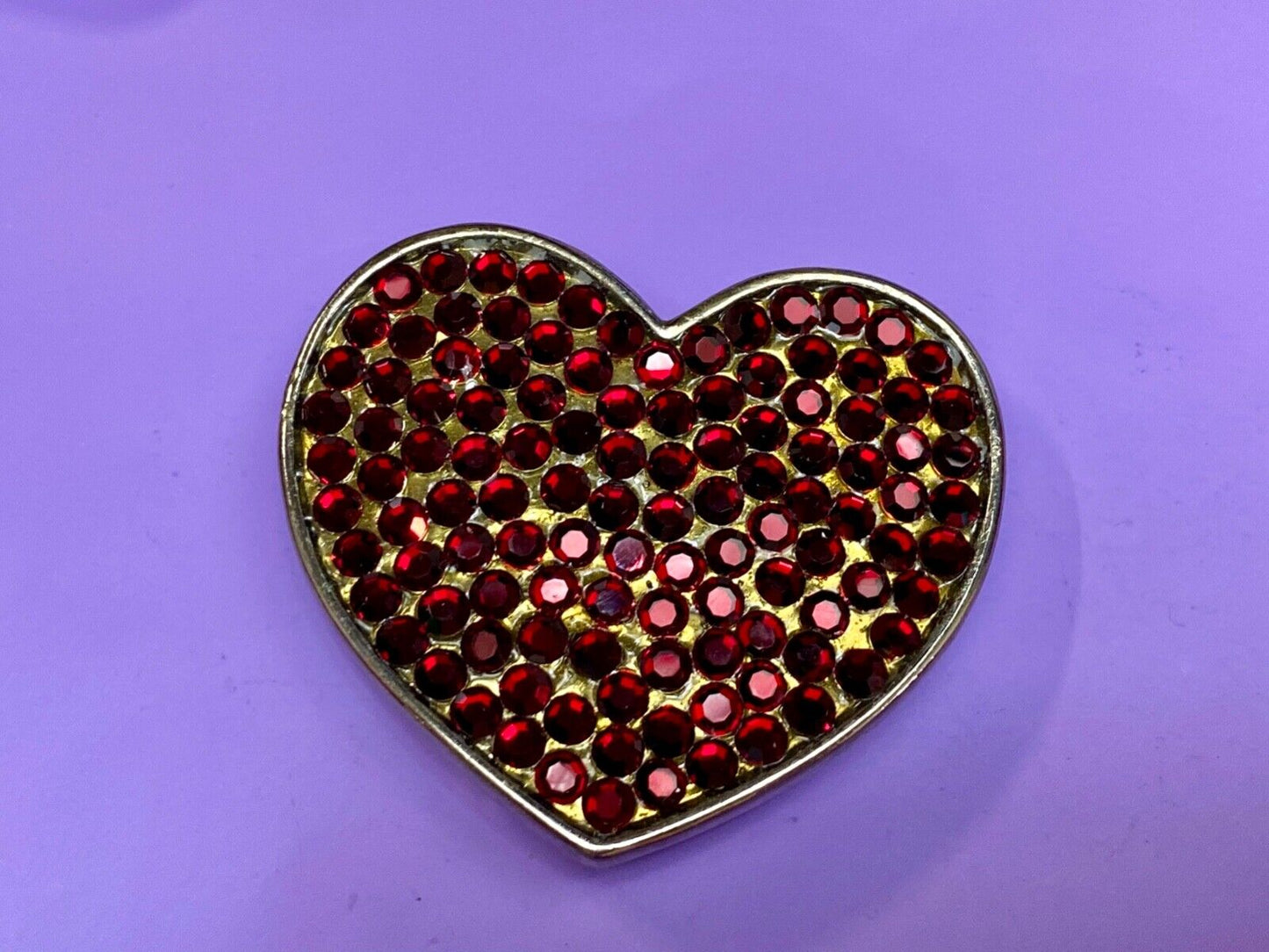 Beautiful Jeweled Red Rhinestone covered HEART cutout belt buckle