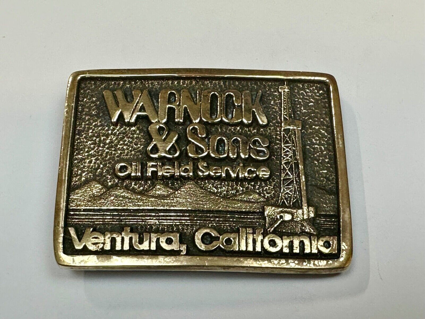 Awesome Oil Field Warnock & Sons Mine Service Ventura CA - Cal-Coast belt buckle