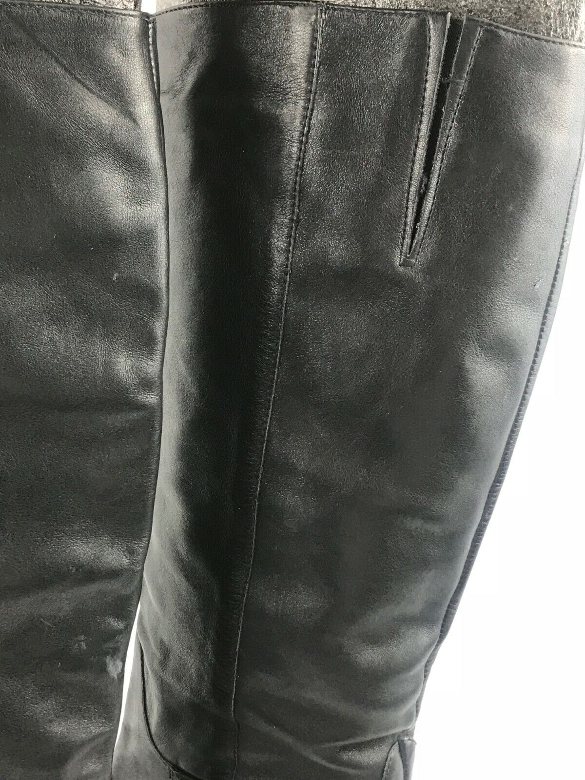 BANDOLINO Black Leather Tall Riding Boot w/ Buckle 5.5