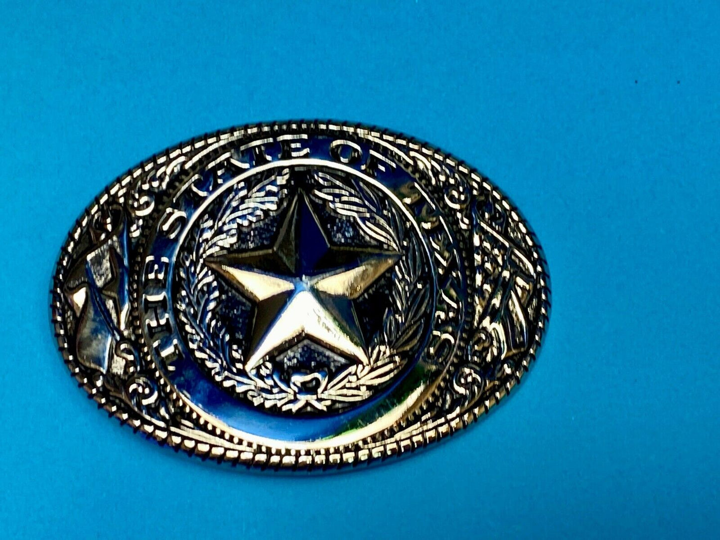 The Great State Of Tx Pride Patriotic Texas Star Flag Ornate Western Belt Buckle