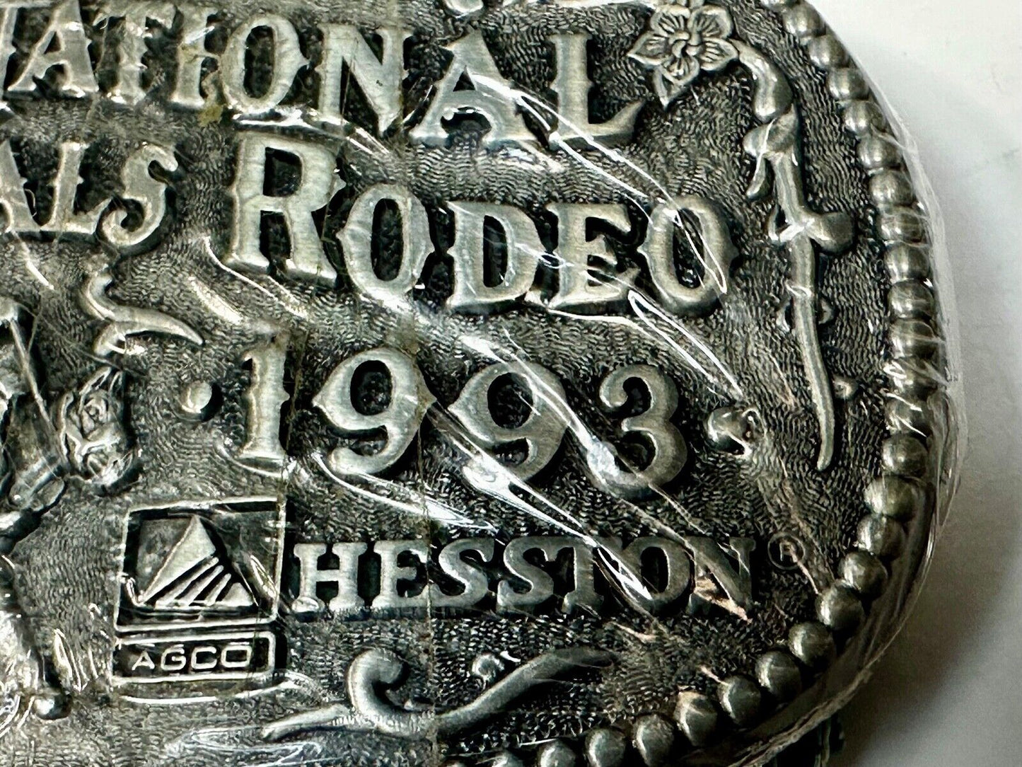 1993 NFR National Finals Rodeo NOS Youth Size Hesston Commemorative Belt Buckle