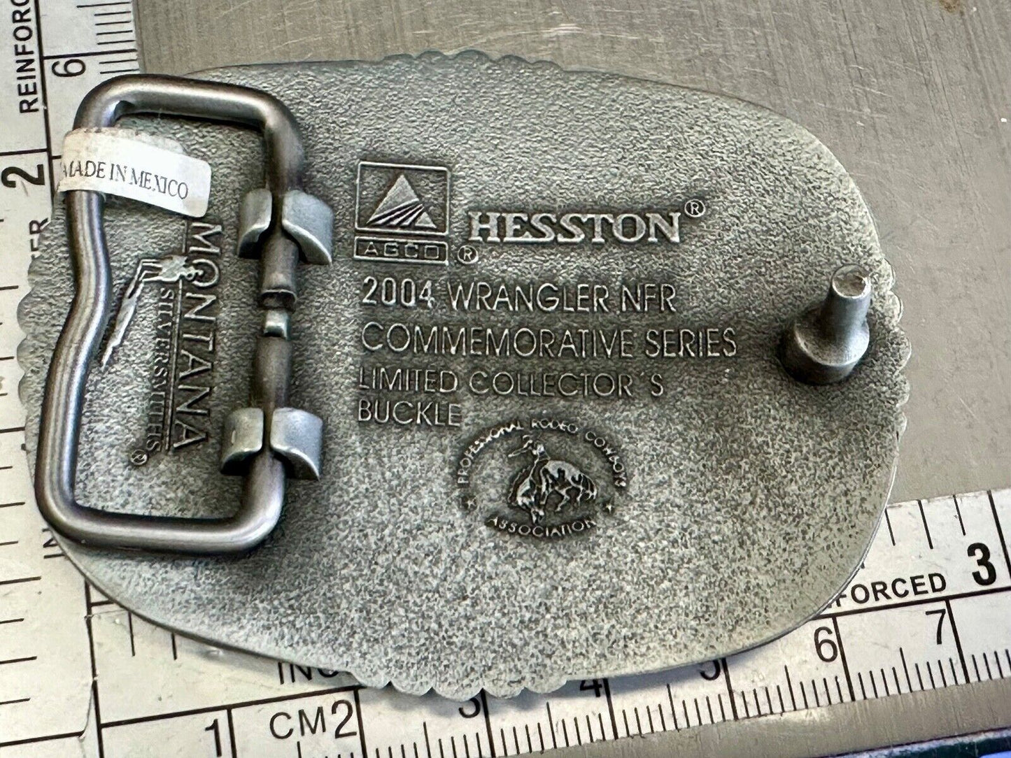 2004 Youth Sized Hesston National Finals Rodeo Bull Riding Cowboys belt buckle