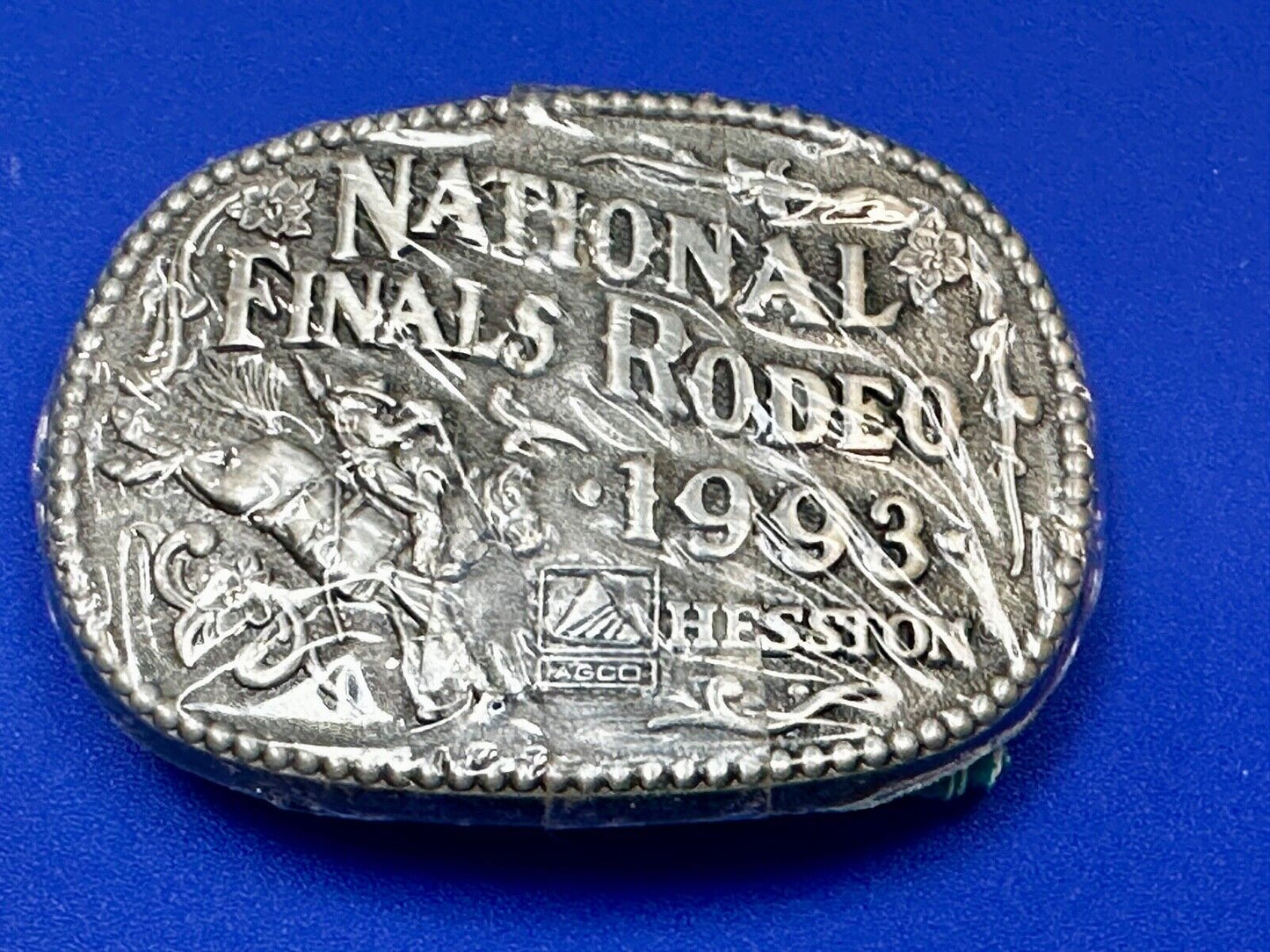 1993 NFR National Finals Rodeo NOS Youth Size Hesston Commemorative Belt Buckle