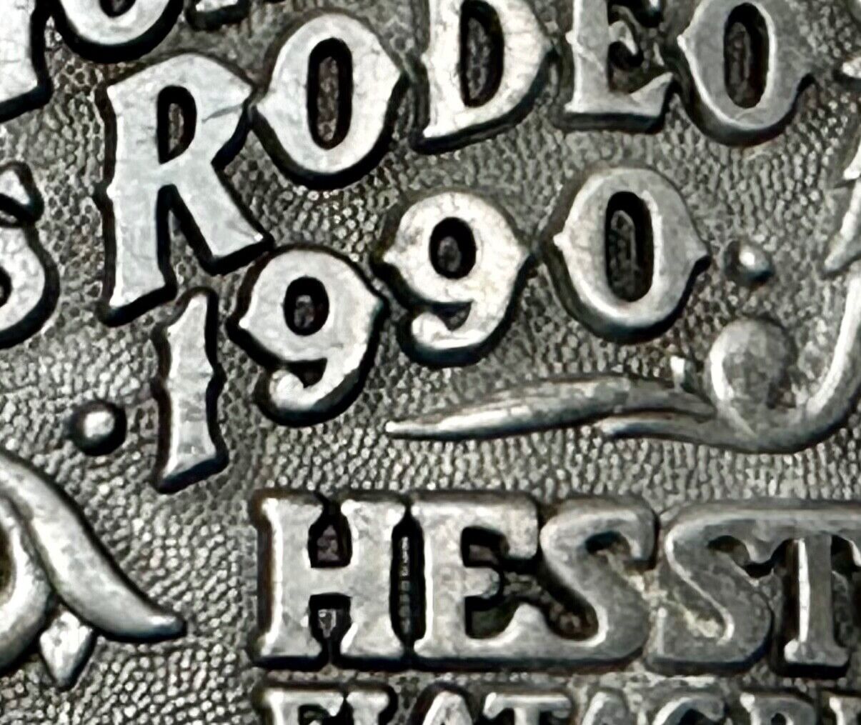 1990 ADM NATIONAL FINALS RODEO ADULT SIZE NFR NOS WESTERN COWBOY BELT BUCKLE