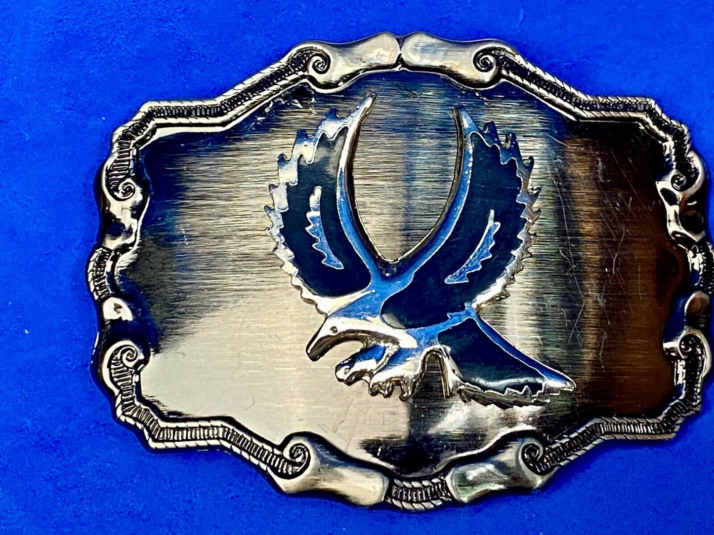 VIntage EAGLE enamel filled western framed belt buckle
