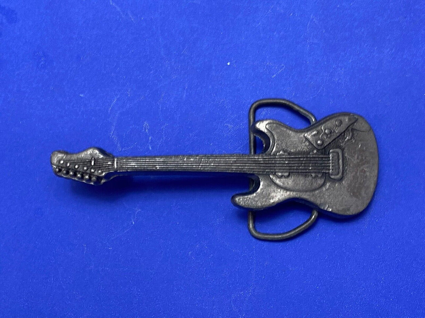 Vintage Electric Guitar - 6 String Rock Band Music Belt Buckle by Baron