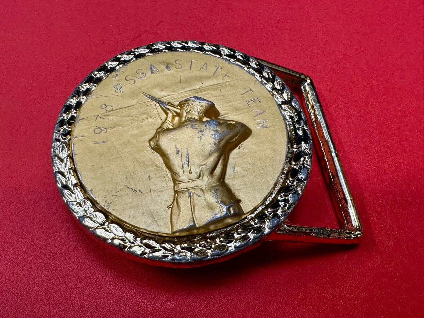 Vintage 1978 PSSA State Team shooting Rare Olympics Collectors belt buckle